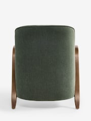 Relaxed Chenille Forest Green Hensley Wooden Accent Chair - Image 9 of 10