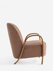 Relaxed Linen Look Rust Brown Hensley Wooden Accent Chair - Image 8 of 10