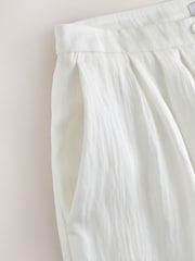 White Superwide Pleated Trousers - Image 2 of 3