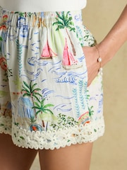 Joules Crotchet Trim Coastal Scene Pull On Short - Image 4 of 9