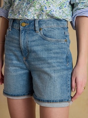 Joules Mid Indigo Blue Denim Shorts - Image 4 of 8
