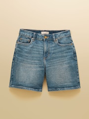 Joules Mid Indigo Blue Denim Shorts - Image 8 of 8