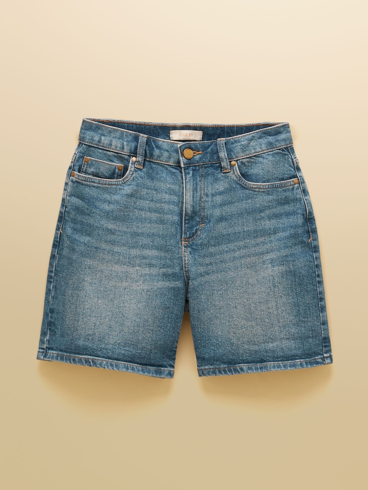 Joules Mid Indigo Blue Denim Shorts - Image 8 of 8