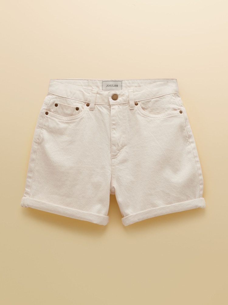 Joules Cream Denim Shorts - Image 8 of 8