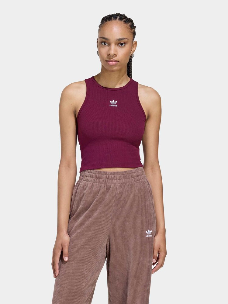 adidas Originals Red Essentials Vest Top - Image 1 of 6 adidas Originals Red Essentials Vest Top - Image 1 of 6