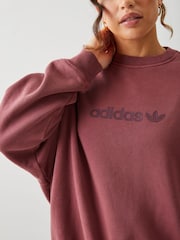 წითელი - adidas Originals Essential Linear Sweatshirt - სურათი 4 4-დან