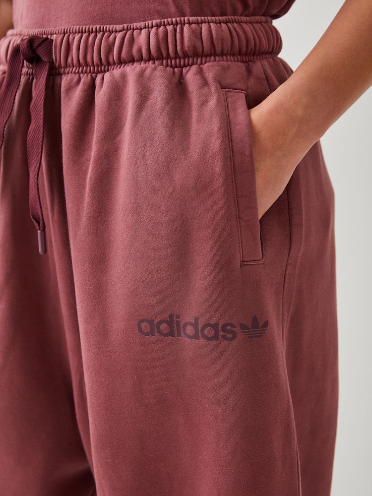 adidas Originals Red Essentials Linear Boyfriend Washed Joggers - Image 4 of 4 adidas Originals Red Essentials Linear Boyfriend Washed Joggers - Image 4 of 4