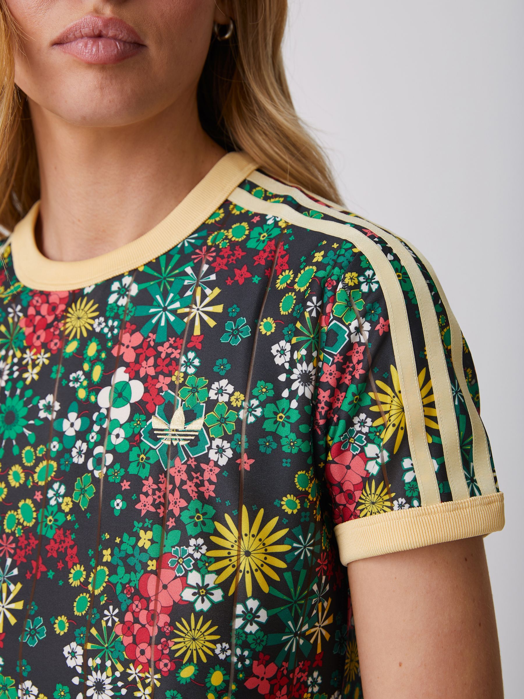 Buy adidas Originals Black x Liberty London 3-Stripe Slim T-Shirt