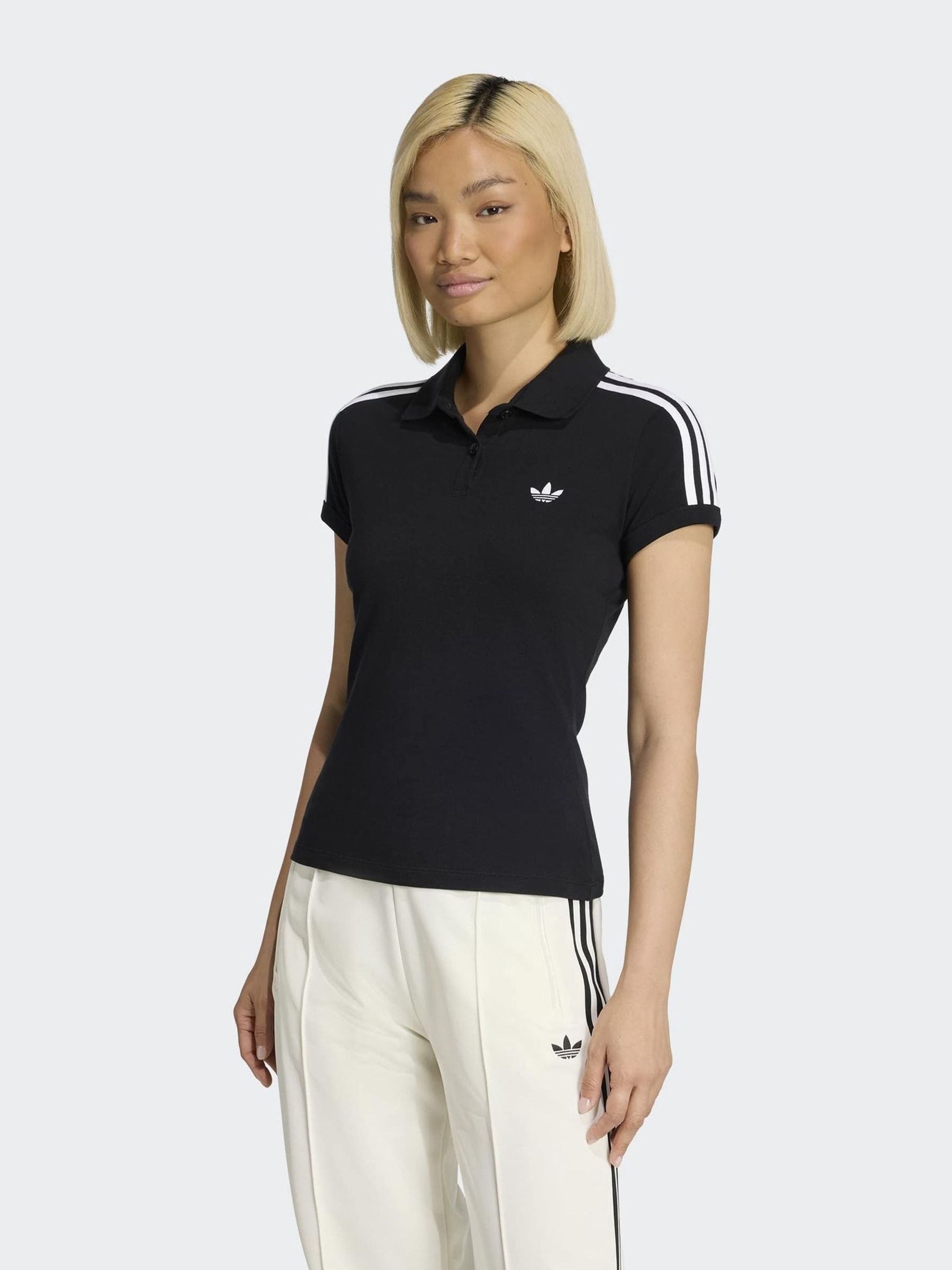 Buy adidas Originals Black 3-Stripes Polo Shirt from Next USA