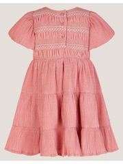Monsoon Pink Baby Smocked Puff Sleeve Dress - Image 2 of 4