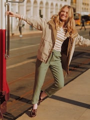 Joules Khaki Green Relaxed Chino Tapered Trousers - Image 2 of 10