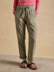 Joules Khaki Green Relaxed Chino Tapered Trousers - Image 3 of 10