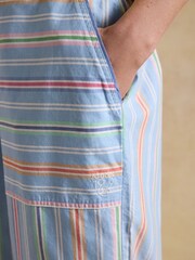 Joules Bella Blue Striped Pull On Cotton Trousers - Image 4 of 8