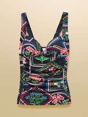Joules Jasmine Navy Floral Tankini Top - Image 8 of 8