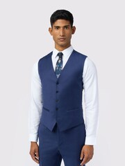 Ted Baker Tailoring Slim Blue Keats Flannel Waistcoat - Imagen 1 de 2