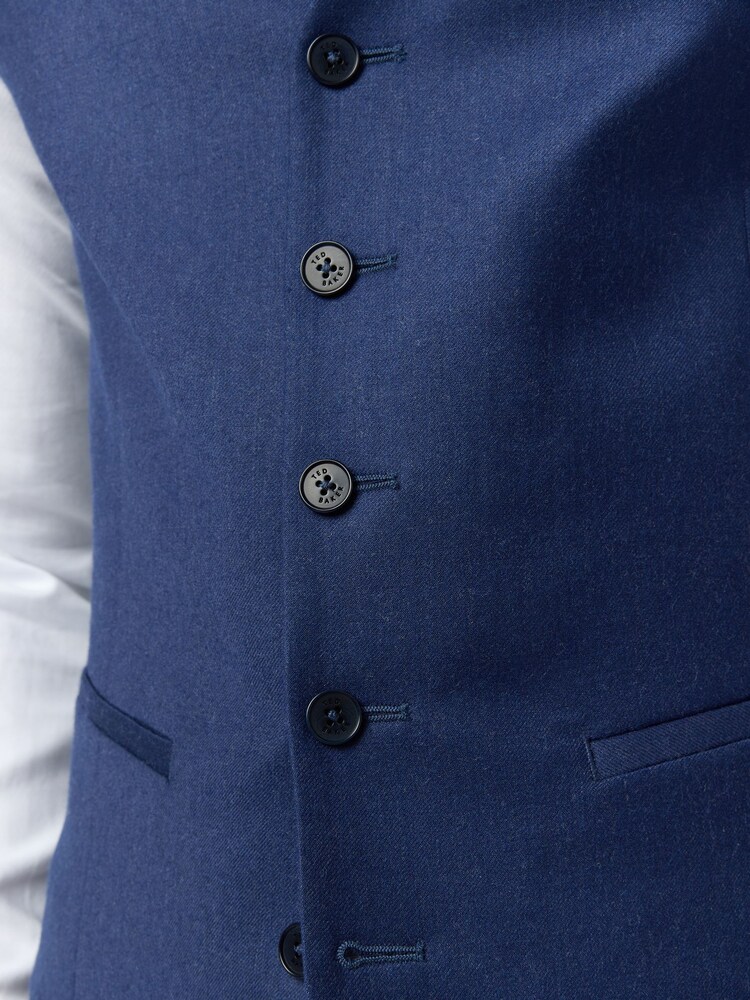 Ted Baker Tailoring Slim Blue Keats Flannel Waistcoat - Imagen 2 de 2