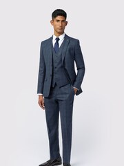 Ted Baker Tailoring Slim Blue Byrne Plum Check Jacket - Image 3 of 5