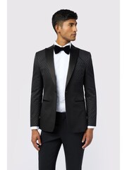 Ted Baker Tailoring Diamond Jacquard Black Jacket - Image 12 of 14