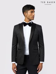 Ted Baker Tailoring Diamond Jacquard Black Jacket - Image 14 of 14