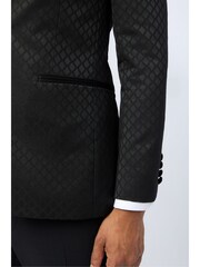 Ted Baker Tailoring Diamond Jacquard Black Jacket - Image 4 of 14