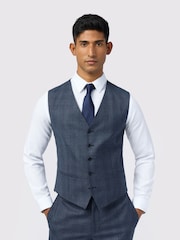 Ted Baker Tailoring Blue Byrne Check Waistcoat - Image 1 of 2