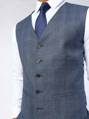 Ted Baker Tailoring Blue Byrne Check Waistcoat - Image 2 of 2