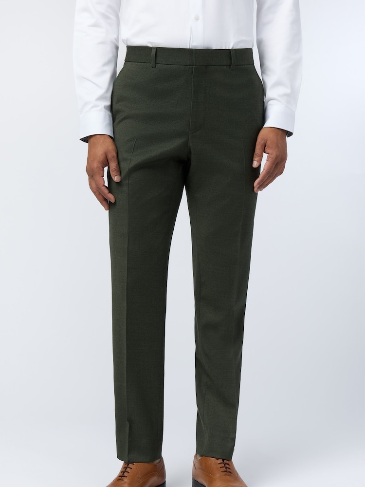 Ted Baker Tailoring Slim Green Lear Flannel Trousers - Image 1 of 2