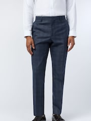 Ted Baker Tailoring Slim Blue Byrne Plum Check Trousers - Imagen 1 de 3