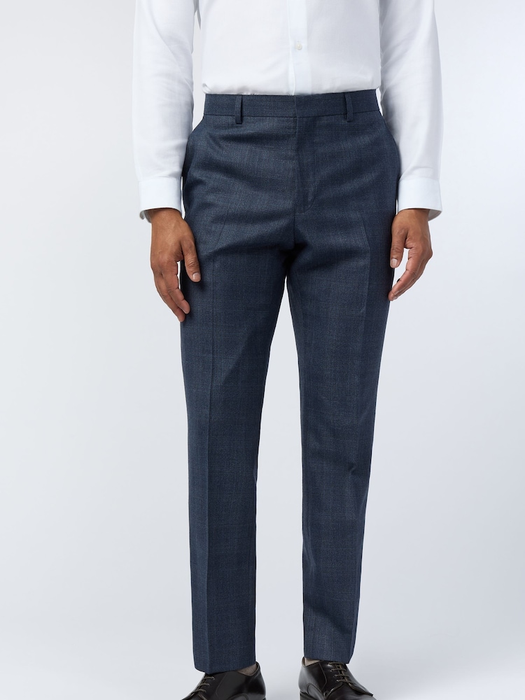 Ted Baker Tailoring Slim Blue Byrne Plum Check Trousers - Imagen 1 de 3
