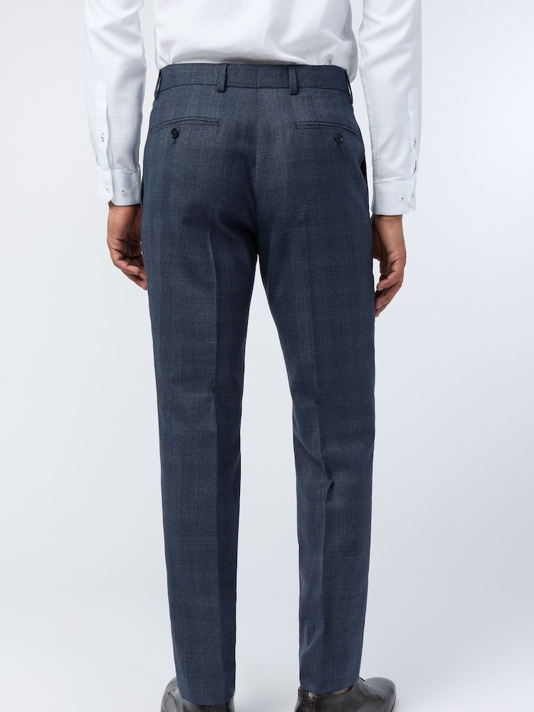 Ted Baker Tailoring Slim Blue Byrne Plum Check Trousers - Imagen 2 de 3