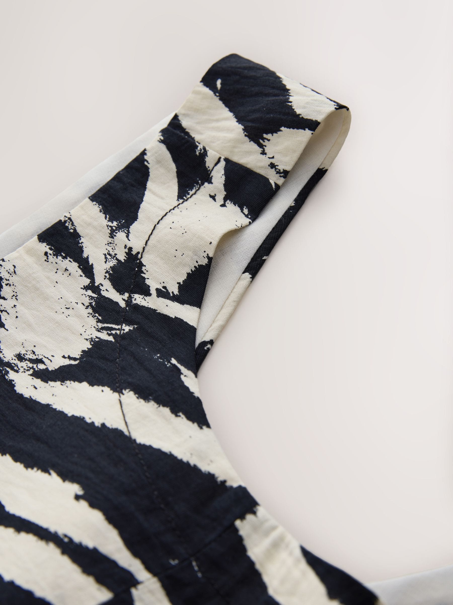 Buy Black/White Zebra Cross Back Shell Top with Linen from Next