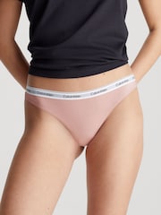 Calvin Klein Pink Thong Icon Logo Knickers - Image 1 of 4
