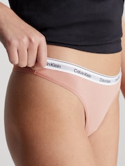 Calvin Klein Pink Thong Icon Logo Knickers - Image 2 of 4