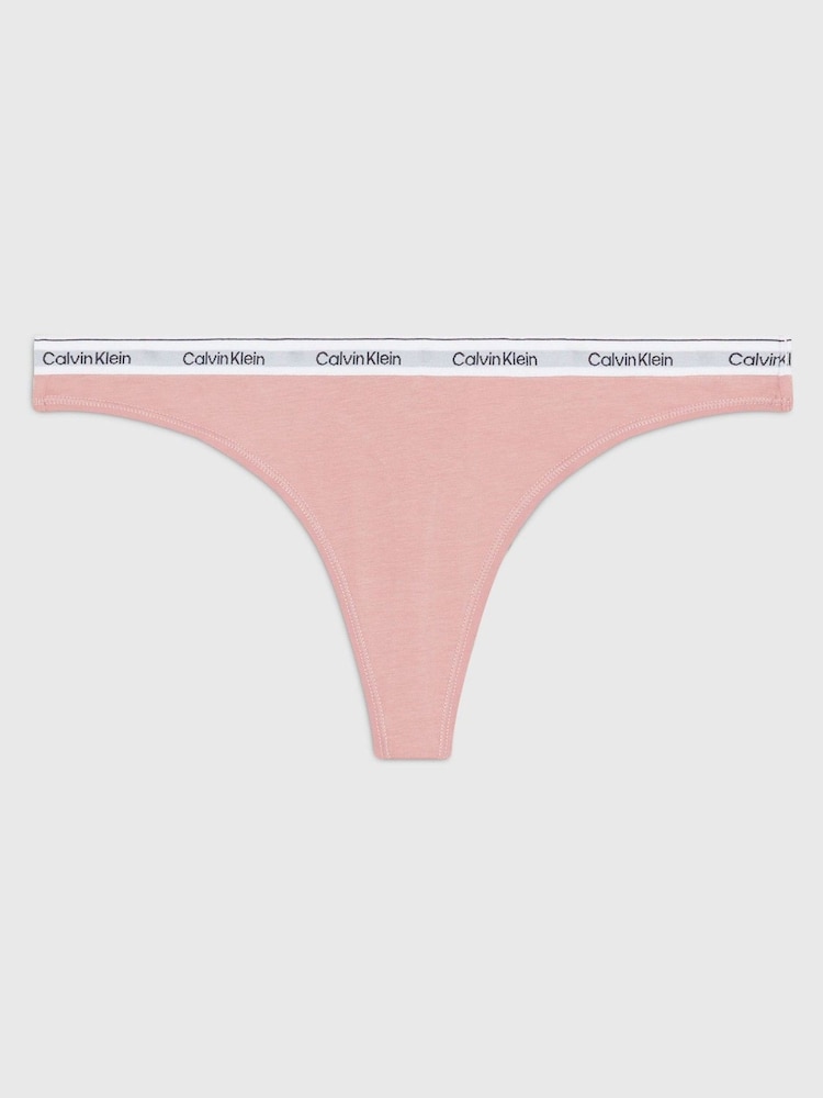 Calvin Klein Pink Thong Icon Logo Knickers - Image 4 of 4
