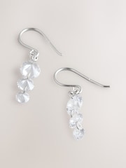 Sterling Silver Tone Cubic Zirconia Drop Fishook Earrings - Image 2 of 3
