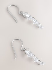 Sterling Silver Tone Cubic Zirconia Drop Fishook Earrings - Image 3 of 3