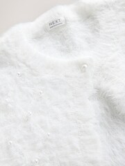 White Pearl Fluffy Occasion Shrug (3-16yrs) - Image 5 of 6