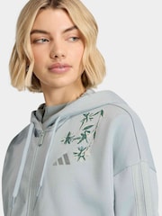 adidas Green Essentials 3-Stripes French Terry Full Zip Hoodie - Image 4 of 6