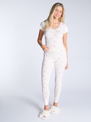 Boux Avenue Vintage Floral Print White T-Shirt & Leggings Pyjamas Set - صورة 1 من 5