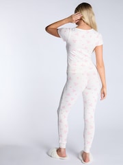 Boux Avenue Vintage Floral Print White T-Shirt & Leggings Pyjamas Set - صورة 2 من 5