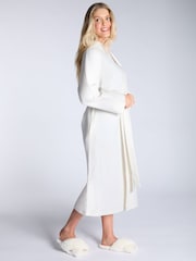 Boux Avenue Long Waffle White Robe - Image 4 of 5