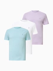 AllSaints Blue Brace Short Sleeve Crew T-Shirts 3 Pack - Image 1 of 9
