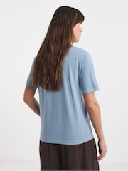 JD Williams White/ Blue/ Stripe V-Neck Tops 3 Pack - Image 3 of 4