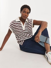 JD Williams Cream Striped Boxy Rugby Top - Image 3 of 4