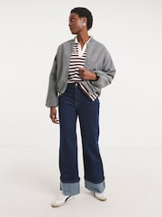 JD Williams Cream Striped Boxy Rugby Top - Image 4 of 4