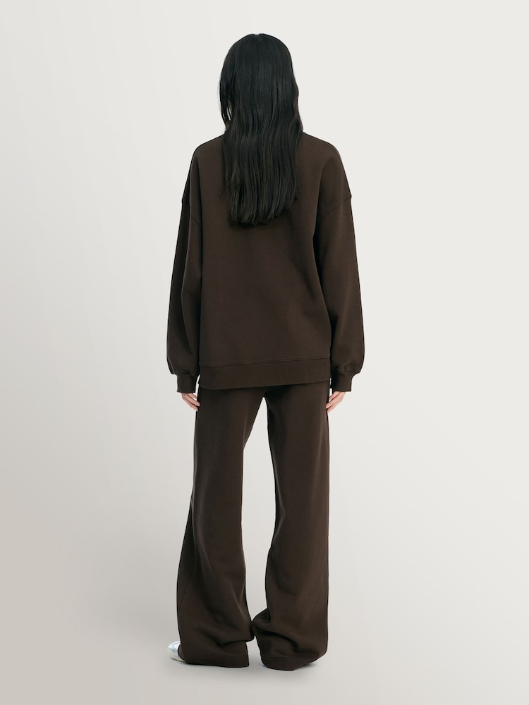 Rotate Brown Heavy Sweat Crewneck Sweatshirt - Image 2 of 7