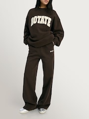 Rotate Brown Heavy Sweat Crewneck Sweatshirt - Image 4 of 7