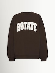 Rotate Brown Heavy Sweat Crewneck Sweatshirt - Image 5 of 7