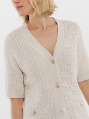 JD Williams Natural Short Sleeve Button Down Cardigan - Image 6 of 7