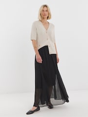 JD Williams Natural Short Sleeve Button Down Cardigan - Image 7 of 7